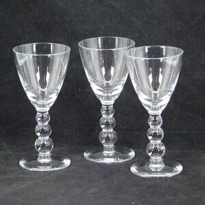 Set of 3 Libbey Knob Hill Clear Glass Claret Wine 5 1/4" tall 4 oz Aperitif